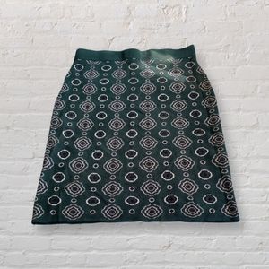 Calvin klein Green (Malachite) Black & White Knit Skirt approximate Size M/L